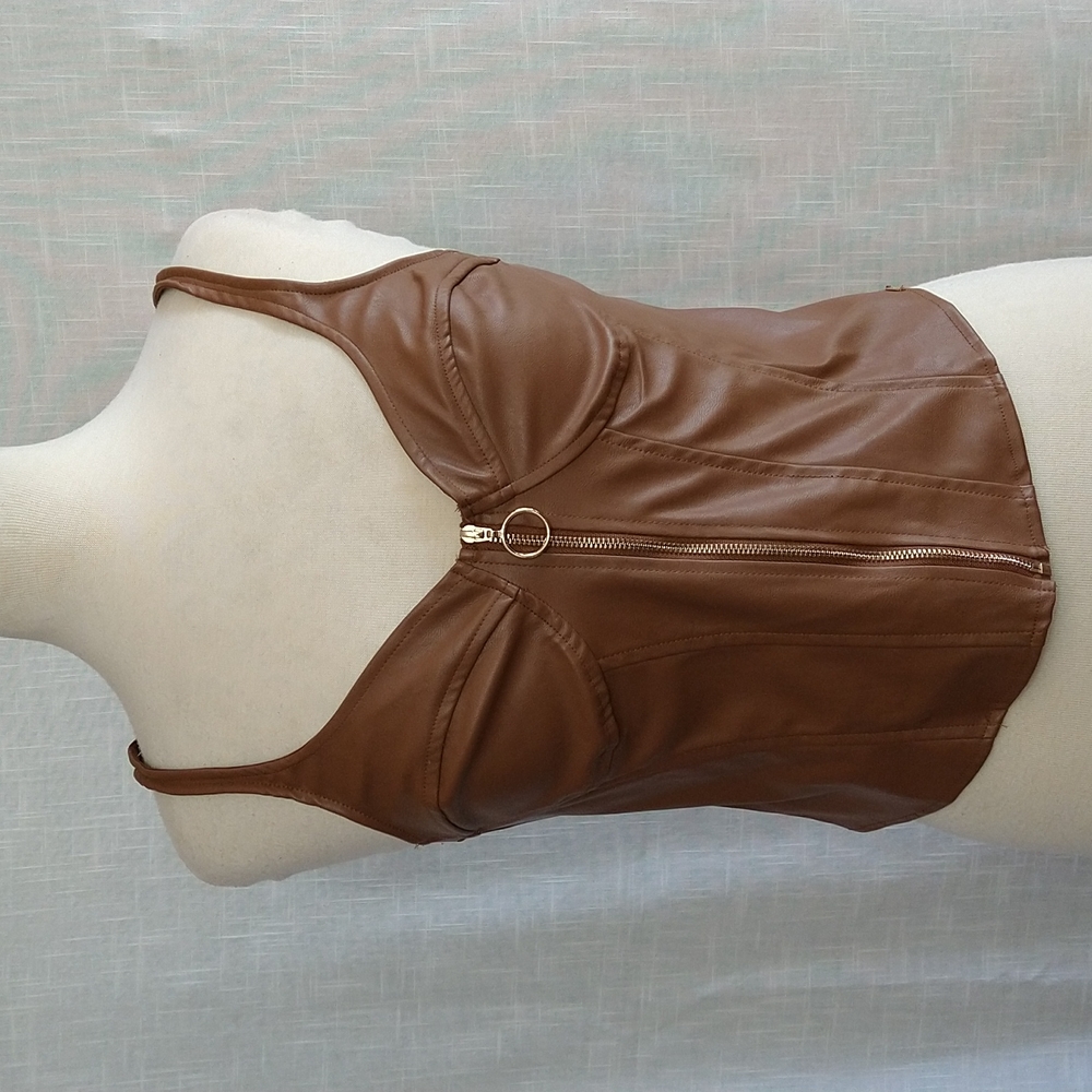 Guess Danessa PU Bustier Top